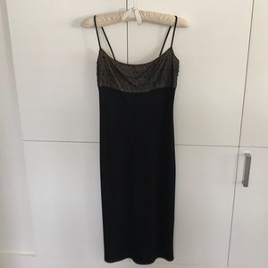 Laundry Black Slip Dress with Beading